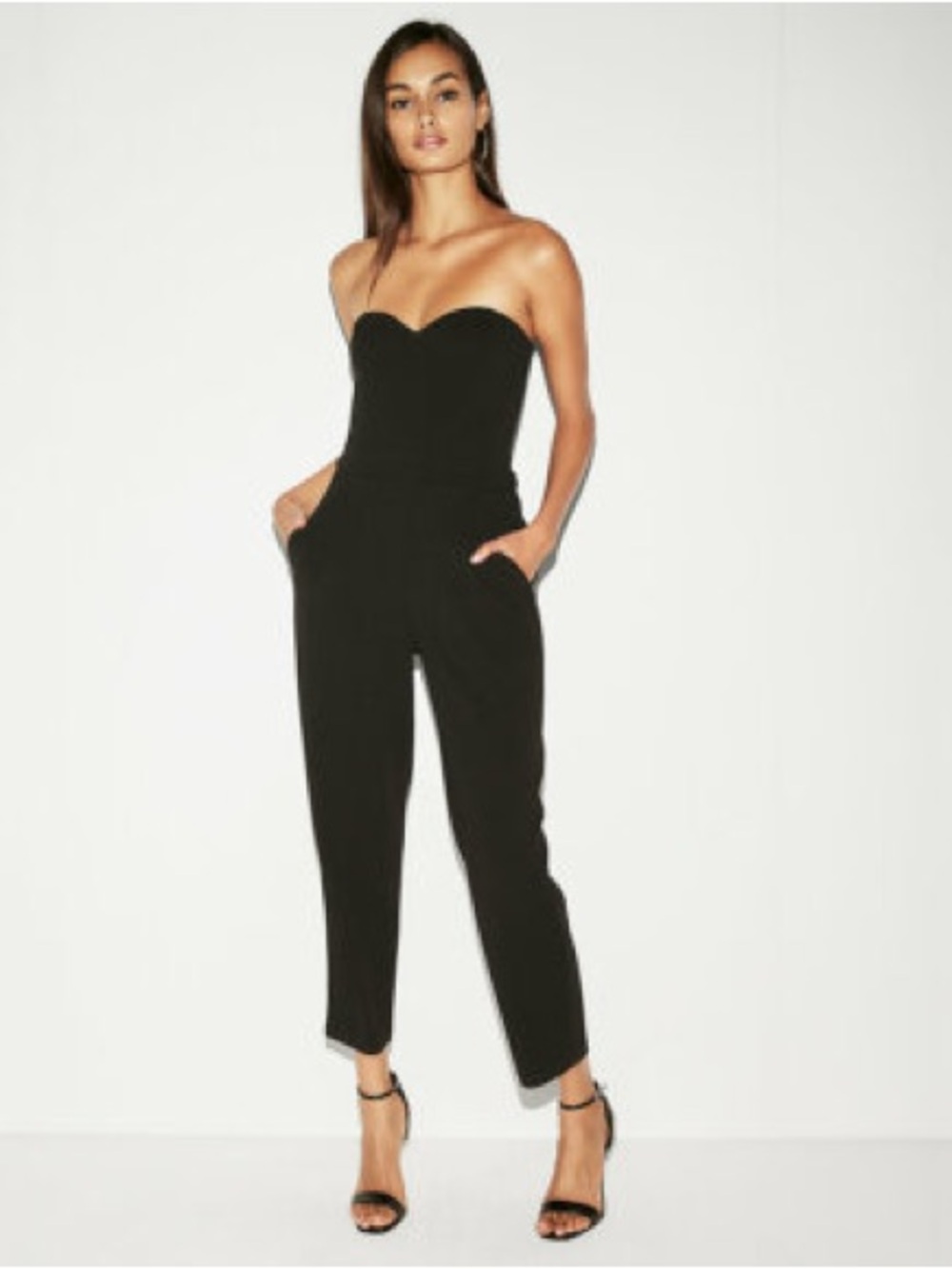 Express Black Strapless Jumpsuit